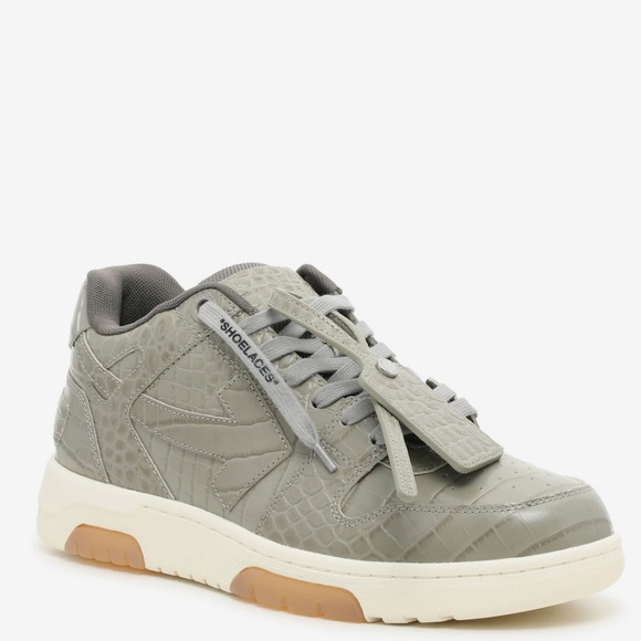 Off-White Out of Office Specials Sneakers Grey Croc Men’s Size 12 - Picture 1 of 9